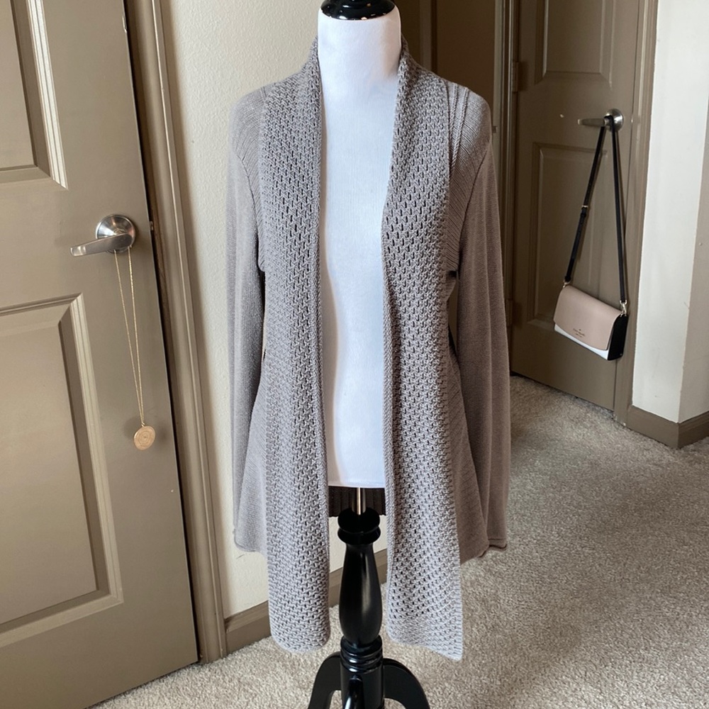 Beautiful gray soft cozy open sweater cardigan